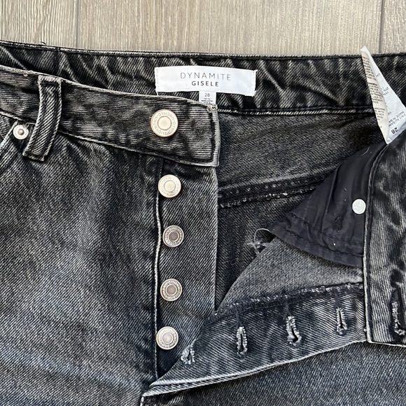 Dynamite black distressed straight leg jeans - Picture 2 of 6